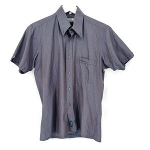 Ben‎ Sherman The Original Short Sleeve Fitted Button Down Shirt Gray S